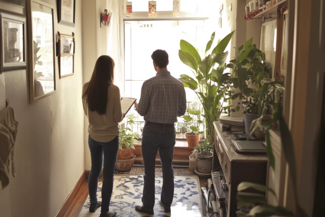 Tenant and landlord discussing the Damage Deposit BC