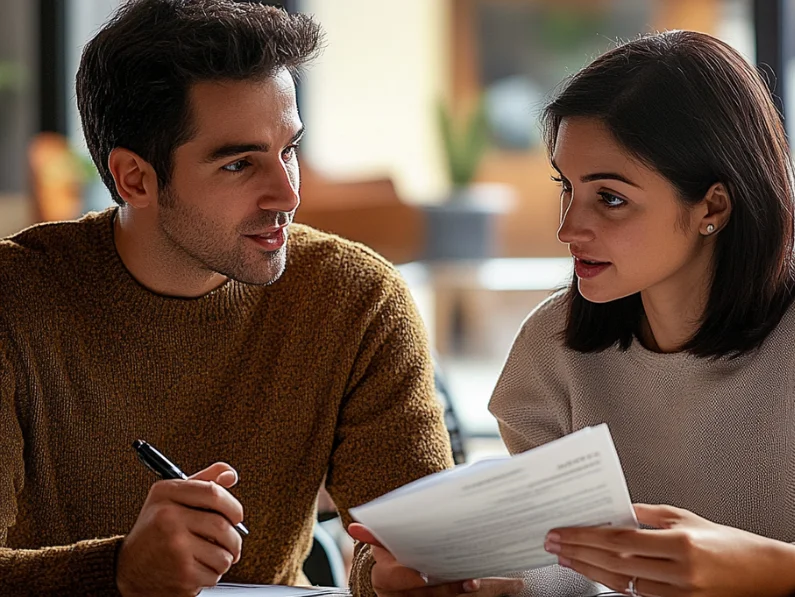 A couple going over their Landlord insurance BC coverage documents